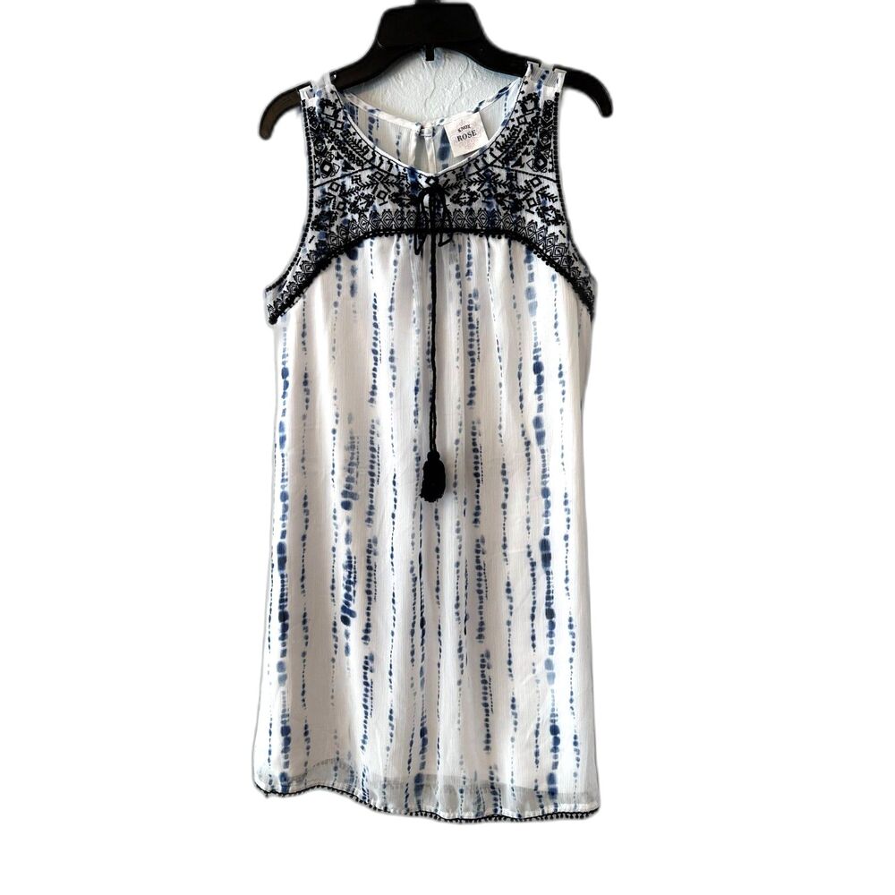 knox rose dress blue white flowy summer spring sun dress womens XS 6